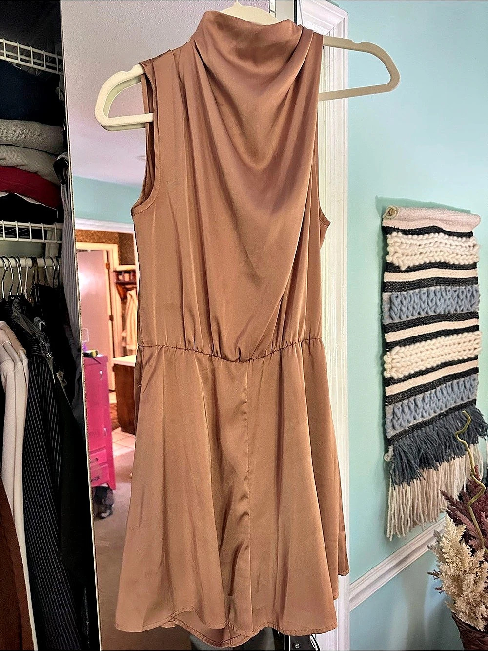 Brown Sleeveless Midi Romper